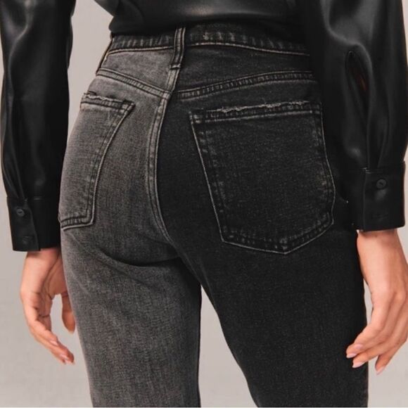 Abercrombie & Fitch Curve Love Skinny High Rise Two Tone Gray Black- Size 2 (26) - Picture 3 of 9